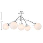 Ceiling light with dimensions marked showing 36-inch width and 16-inch height overall