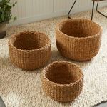 Product Image 4 for Seagrass Cylindrical Baskets, Set Of 3 from Napa Home And Garden
