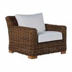 Montauk Raffia Lounge lounge chair without cushions showing woven raffia at left-front angle