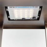 Underneath look at LED light panel mounted inside Hanley Solar LED Lantern