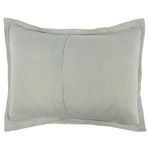 Back view showing envelope closure on sage green linen sham