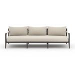 Front view of Sherwood sofa with fabric cushions showing subtle woven texture