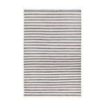 Rectangular Del Mar Jute Blend Area Rug with ivory stripes on jute and cotton in slate blue background