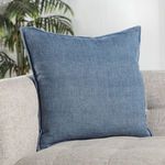 Blanche Solid Blue Pillow image 4