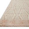 Kenzie Ivory / Blush Rug corner detail showing angled view and woven texture