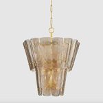 Cassian Chandelier centered with chain hanging against light gray background