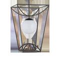Front view of Rochefort Lantern with opaque white glass globe instead of illuminated globe