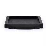 Front edge view focusing on the tray’s thickness and wood grain texture