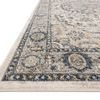 Close-up low-angle view of Teagan rug corner showing detailed border texture and pile