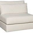 Leone Modular Sectional in Identify Ivory angled view showing depth and cushion profile