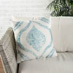 Product Image 3 for Cymbal Indoor/ Outdoor Geometric Teal/ Cream Throw Pillow 18 inch by Nikki Chu from Jaipur 