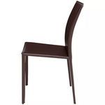 Side profile of Sienna Upholstered Dining Chair highlighting the curved backrest and seat thickness
