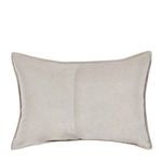 Back of the sham in solid taupe beige without stitching detail, fabric texture visible