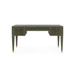 Morris Desk front view highlighting symmetrical drawer layout and tapered legs