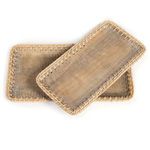 Product Image 1 for Rattan Laced Wooden Trays, Set of 2 from Park Hill Collection
