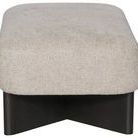 Lola Modular Sectional Bumper from front corner highlighting fabric texture and angular black base detail