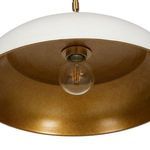 Interior view showing Edison-style bulb and warm textured gold leaf finish inside shade