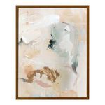 Gaia framed painting with soft, layered textures in serene mix of white, beige, green, and brown tones