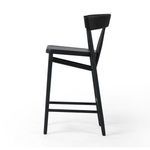 Second side profile view emphasizing leg detail and backrest texture of the Buxton Drifted Oak Bar Stool