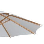 Close-up texture of cream canopy fabric for outdoor umbrella