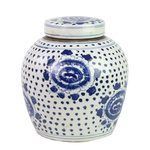 Blue & White Ming Jar Peony Dots image 1