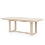 Angled side view highlighting the rectangular tabletop and open rectangular leg frame of the Finn Dining Table