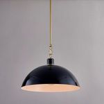 Product Image 2 for Camille Large Glossy Black Dome Pendant Light from Mitzi