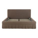 Zeppelin bed without mattress revealing wooden slat support and metal frame