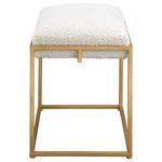 Product Image 1 for Paradox Small Gold & White Shearling Bench from Uttermost