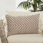 Product Image 1 for Odessa Chevron Taupe/ Ivory Indoor/ Outdoor Lumbar Pillow from Jaipur 