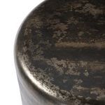 Close-up from above highlighting the seated texture and finish on the table's rounded edge