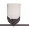 Melrose 3 Light Bath Bar with three white globe shades and English Bronze finish in a modern linear design