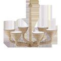Front view of Marbella Chandelier showing six downward-facing lights with rope wrapping