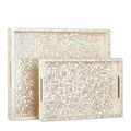 Product Image 4 for Mother of Pearl Tray Set of 2 from Currey & Company