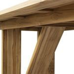 Top view showing plank pattern on the tabletop with subtle color differences in wood