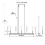 Product Image 1 for Livingston 10 Light Linear Chandelier In Matte Black And Satin Brass from Elk Lighting