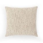 Square Callum Pillow in thick, heavy beige boucle fabric with subtle speckled texture