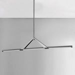 Jonas island light shown hanging from ceiling with gray background, side perspective