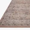 Close-up view of Hathaway Blush / Multi Rug corner showing flat weave and color fading from blush to muted gray.