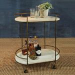 Product Image 1 for Gibson Antique Brass Bar Cart With White Wood from Homart