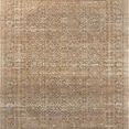 Heritage Clay Natural Rug with vintage-inspired motifs in warm beige and brown tones and a variable-pile texture