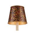 Side view showing tapered silhouette and gold trim of the Castagno chandelier shade