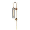 Severn Wall Sconce with smoke textured glass and gold finish isolated on white background, front view