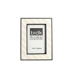 Black and white resin picture frame with diagonal stripe pattern, designed for 4x6 inch photos