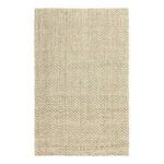 Natural beige Chevron handwoven jute area rug with textured pattern and soft organic fibers