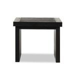 Close-up of dark brown Warby End Table’s wood grain pattern and smooth finish