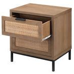 Product Image 1 for Reed 2 Drawer Side Table in Washed Wood & Black Metal from Jamie Young