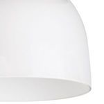Close-up detail of the smooth white glass shade bottom edge of the Mixer Flush Mount