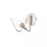 Isabella 1 Light Wall Sconce shown from opposite side angle highlighting round wall mount and curved arm