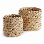 Product Image 1 for Abaca French Braid Storage Baskets Round, Set Of 2 from Napa Home And Garden